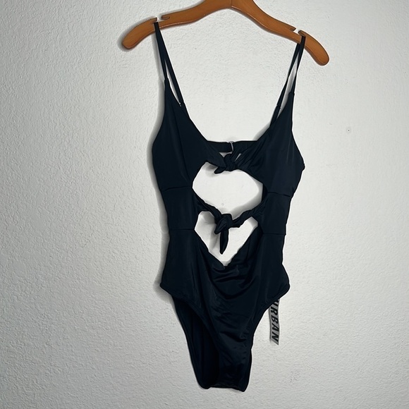 Urban Outfitters Out From Under Monica Double Tie One Piece Swimsuit Black Sz L - Picture 7 of 11